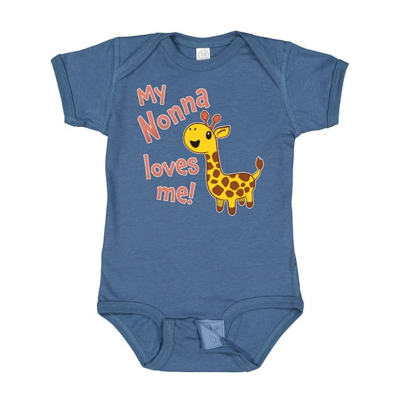 Inktastic My Nonna Loves Me Cute Giraffe Boys or Girls Baby Bodysuit