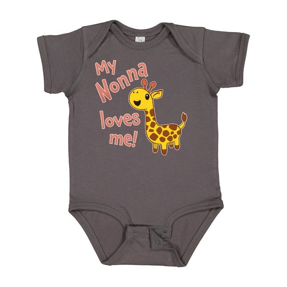 Inktastic My Nonna Loves Me Cute Giraffe Boys or Girls Baby Bodysuit