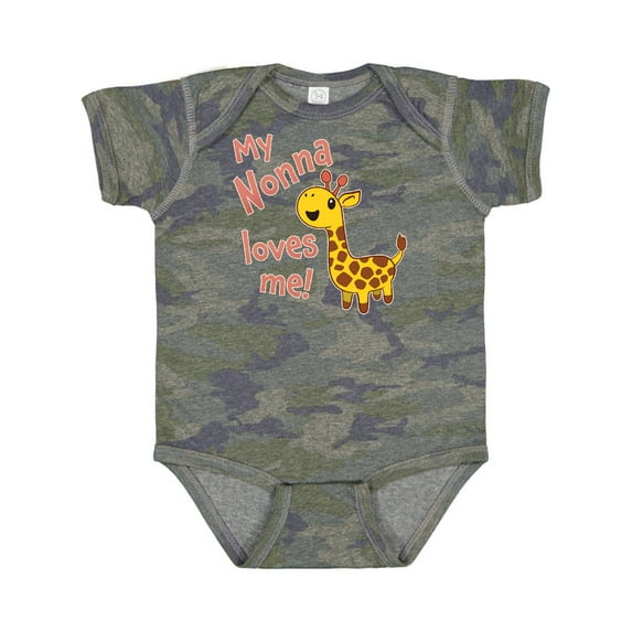 Inktastic My Nonna Loves Me Cute Giraffe Boys or Girls Baby Bodysuit
