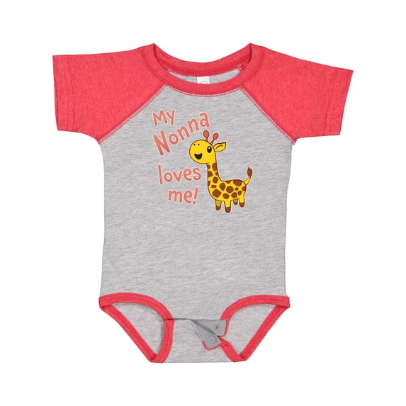 Inktastic My Nonna Loves Me Cute Giraffe Boys or Girls Baby Bodysuit