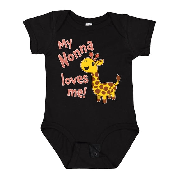 Inktastic My Nonna Loves Me Cute Giraffe Boys or Girls Baby Bodysuit