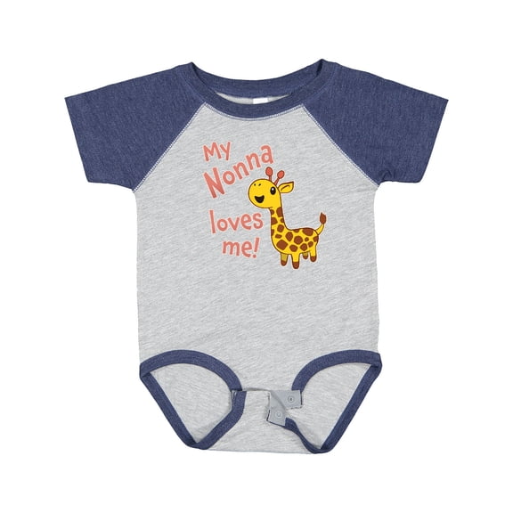 Inktastic My Nonna Loves Me Cute Giraffe Boys or Girls Baby Bodysuit