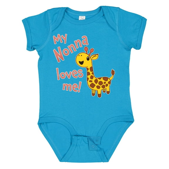 Inktastic My Nonna Loves Me Cute Giraffe Boys or Girls Baby Bodysuit
