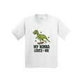 thumbnail image 1 of Inktastic My Nonna Loves Me Dinosaur Youth T-Shirt, 1 of 5