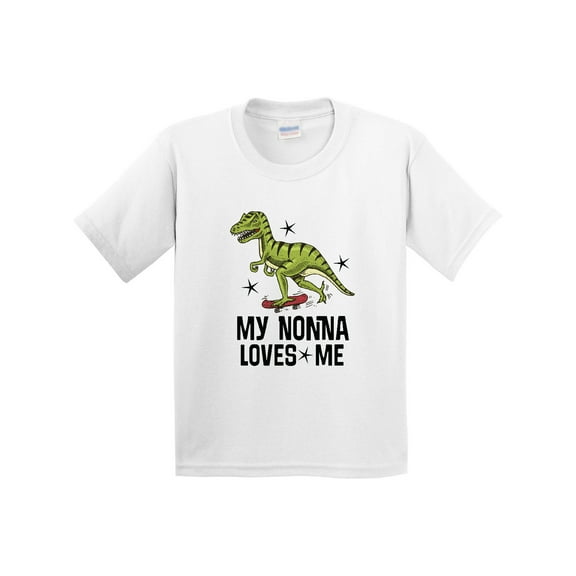 Inktastic My Nonna Loves Me Dinosaur Youth T-Shirt