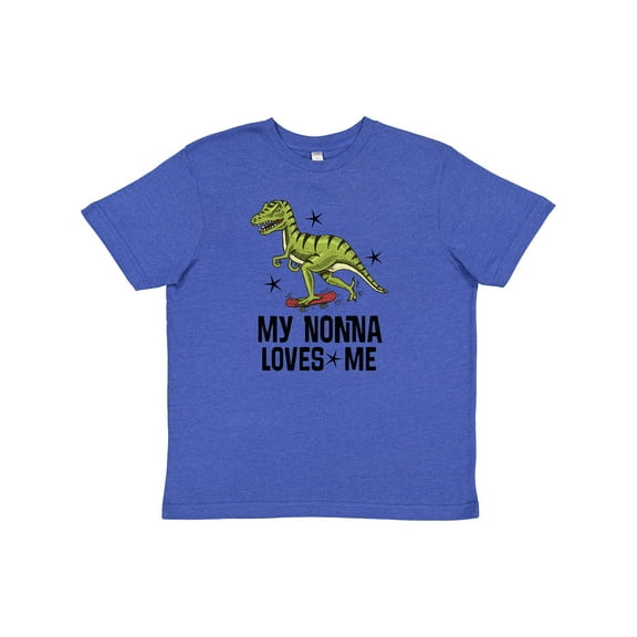 Inktastic My Nonna Loves Me Dinosaur Youth T-Shirt