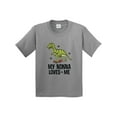 thumbnail image 1 of Inktastic My Nonna Loves Me Dinosaur Youth T-Shirt, 1 of 5