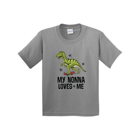 Inktastic My Nonna Loves Me Dinosaur Youth T-Shirt