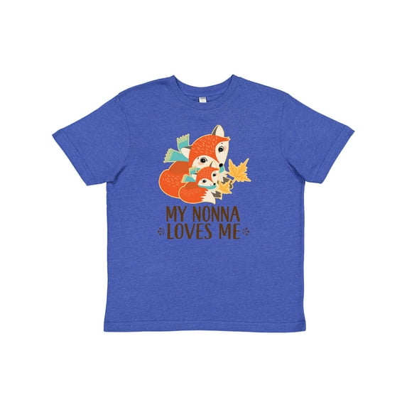 Inktastic My Nonna Loves Me Gift Cute Fox Youth T-Shirt