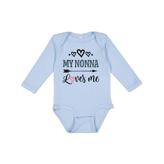 Inktastic My Nonna Loves Me Girls Girls Long Sleeve Baby Bodysuit