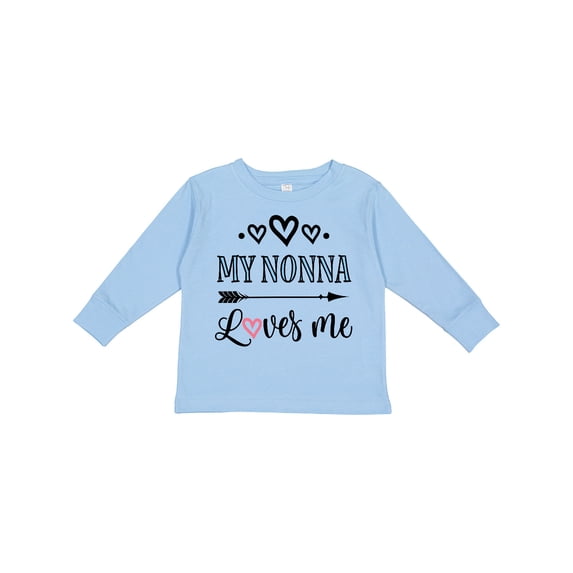 Inktastic My Nonna Loves Me Girls Girls Long Sleeve Toddler T-Shirt