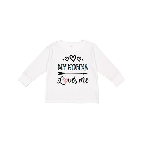 Inktastic My Nonna Loves Me Girls Girls Long Sleeve Toddler T-Shirt