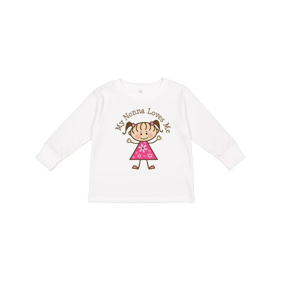 Inktastic My Nonna Loves Me Girls Long Sleeve Toddler T-Shirt