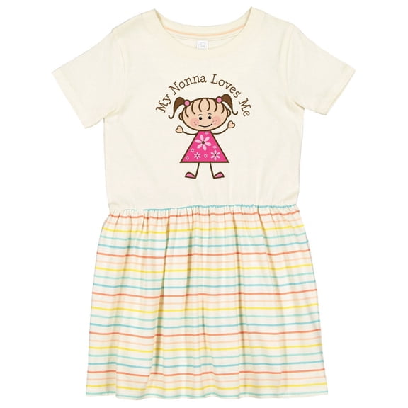 Inktastic My Nonna Loves Me Girls Toddler Dress