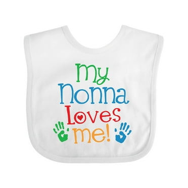 Inktastic My Nonna Loves Me Grandchild Boys or Girls Baby Bib