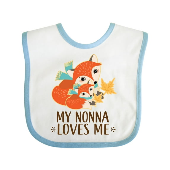 Inktastic My Nonna Loves Me Grandchild Cute Fox Boys or Girls Baby Bib