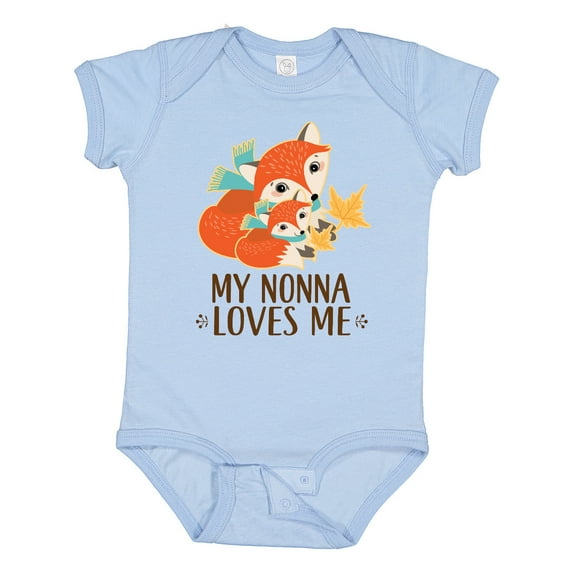 Inktastic My Nonna Loves Me Grandchild Cute Fox Boys or Girls Baby Bodysuit