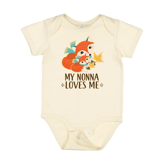Inktastic My Nonna Loves Me Grandchild Cute Fox Boys or Girls Baby Bodysuit