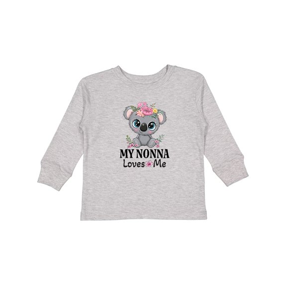 Inktastic My Nonna Loves Me Grandchild Koala Girls Long Sleeve Toddler T-Shirt