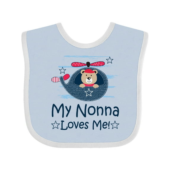 Inktastic My Nonna Loves Me Grandson Bear Boys Baby Bib