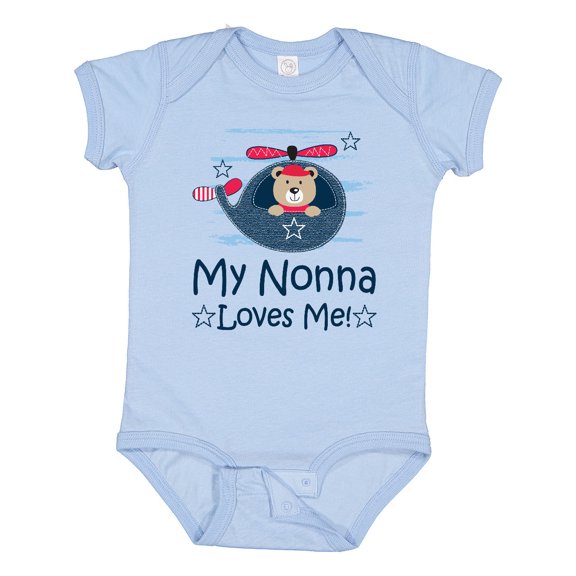 Inktastic My Nonna Loves Me Grandson Bear Boys Baby Bodysuit