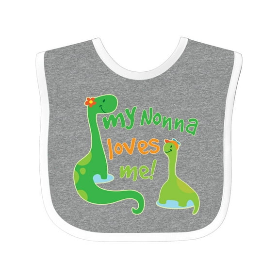 Inktastic My Nonna Loves Me Grandson Boys Baby Bib