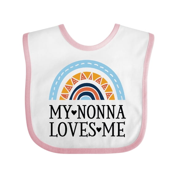 Inktastic My Nonna Loves Me Rainbow Boys or Girls Baby Bib
