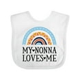 thumbnail image 1 of Inktastic My Nonna Loves Me Rainbow Boys or Girls Baby Bib, 1 of 4