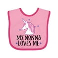 thumbnail image 1 of Inktastic My Nonna Loves Me Unicorn Girls Baby Bib, 1 of 4