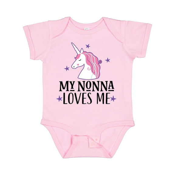 Inktastic My Nonna Loves Me Unicorn Girls Baby Bodysuit