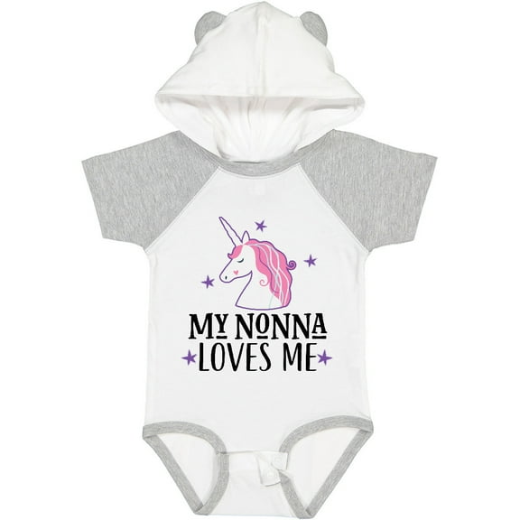 Inktastic My Nonna Loves Me Unicorn Girls Baby Bodysuit