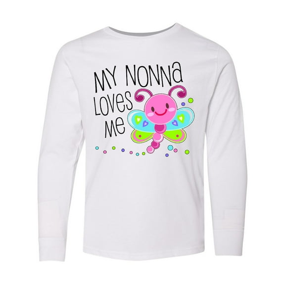 Inktastic My Nonna Loves Me- cute dragonfly Long Sleeve Youth T-Shirt