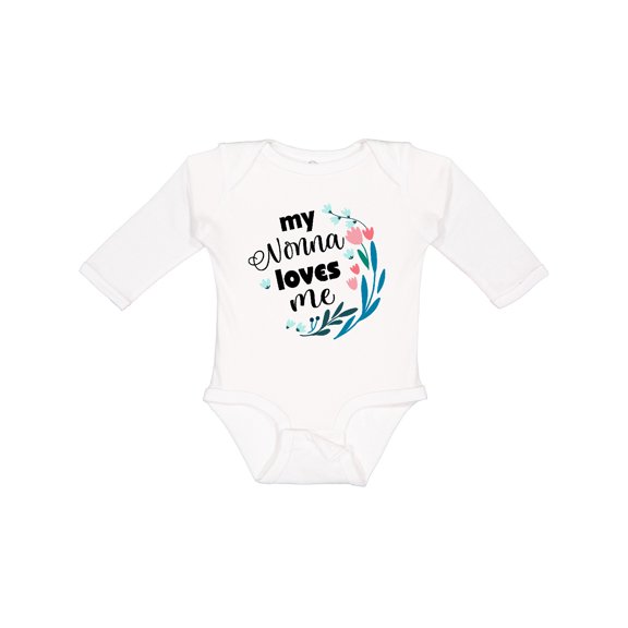Inktastic My Nonna Loves Me for Girls Granddaughter Girls Long Sleeve Baby Bodysuit