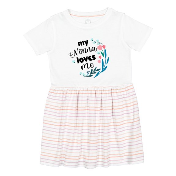 Inktastic My Nonna Loves Me for Girls Granddaughter Girls Toddler Dress
