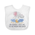 thumbnail image 1 of Inktastic My Nonna Loves Me to the Moon and Back Elephants in Clouds Boys or Girls Baby Bib, 1 of 4
