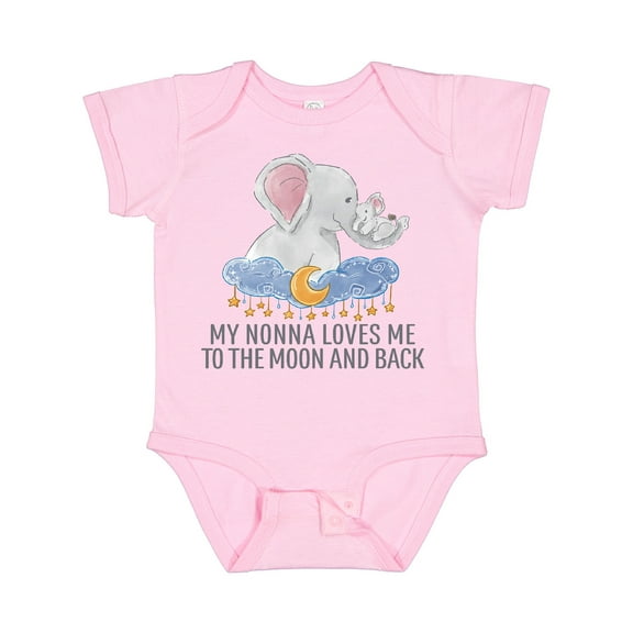 Inktastic My Nonna Loves Me to the Moon and Back Elephants in Clouds Boys or Girls Baby Bodysuit