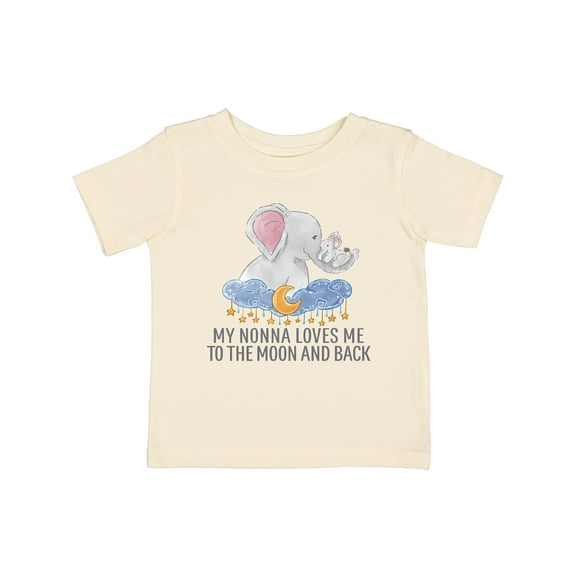 Inktastic My Nonna Loves Me to the Moon and Back Elephants in Clouds Boys or Girls Baby T-Shirt