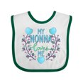 thumbnail image 1 of Inktastic My Nonna Loves Me with Flowers and Hearts Boys or Girls Baby Bib, 1 of 4