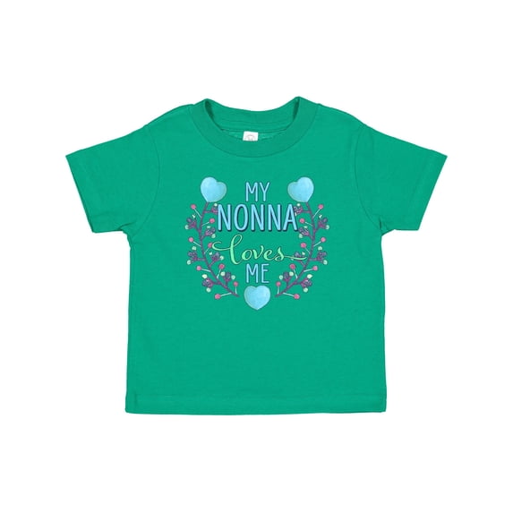 Inktastic My Nonna Loves Me with Flowers and Hearts Boys or Girls Baby T-Shirt