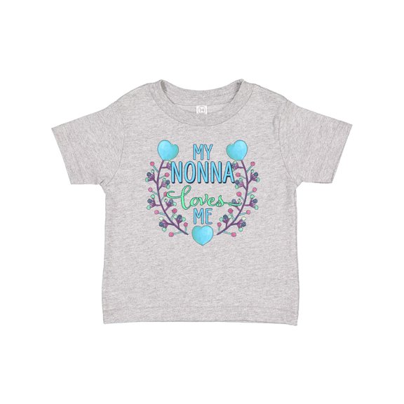 Inktastic My Nonna Loves Me with Flowers and Hearts Boys or Girls Baby T-Shirt