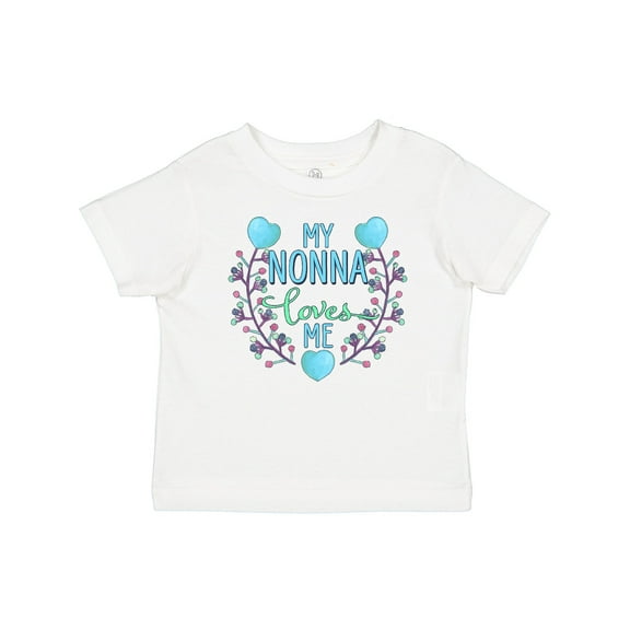 Inktastic My Nonna Loves Me with Flowers and Hearts Boys or Girls Baby T-Shirt