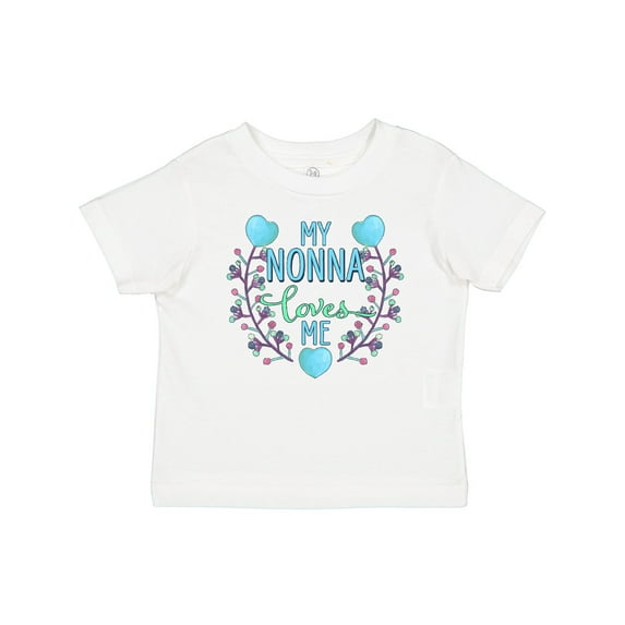Inktastic My Nonna Loves Me with Flowers and Hearts Boys or Girls Baby T-Shirt