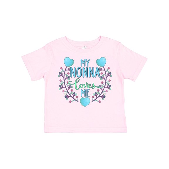 Inktastic My Nonna Loves Me with Flowers and Hearts Boys or Girls Toddler T-Shirt