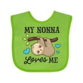 thumbnail image 1 of Inktastic My Nonna Loves Me with Sloth and Hearts Boys or Girls Baby Bib, 1 of 4