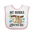 thumbnail image 1 of Inktastic My Nonna Loves Me with Sloth and Hearts Boys or Girls Baby Bib, 1 of 4