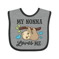 thumbnail image 1 of Inktastic My Nonna Loves Me with Sloth and Hearts Boys or Girls Baby Bib, 1 of 4