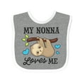 thumbnail image 1 of Inktastic My Nonna Loves Me with Sloth and Hearts Boys or Girls Baby Bib, 1 of 4