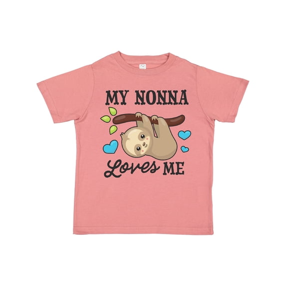 Inktastic My Nonna Loves Me with Sloth and Hearts Boys or Girls Toddler T-Shirt