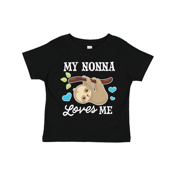 Inktastic My Nonna Loves Me with Sloth and Hearts Boys or Girls Toddler T-Shirt