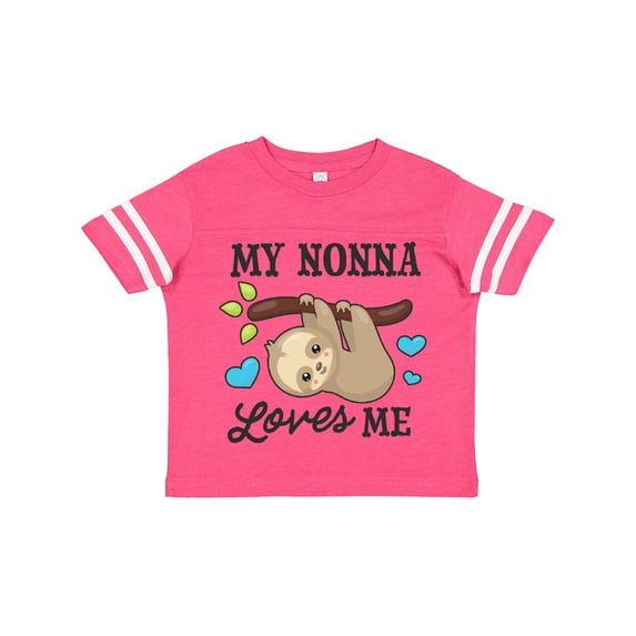 Inktastic My Nonna Loves Me with Sloth and Hearts Boys or Girls Toddler T-Shirt